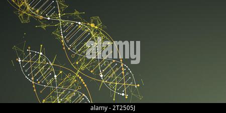 Science template, wallpaper or banner with a DNA molecules. Vector illustration. Stock Vector