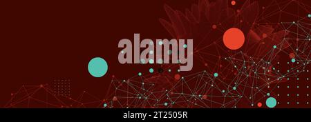 Abstract sphere background with plexus effect. 3D surface. Vector Stock Vector