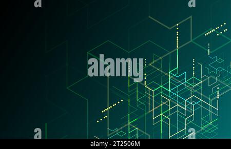 Vector illustration. Digital technology and engineering background. Stock Vector