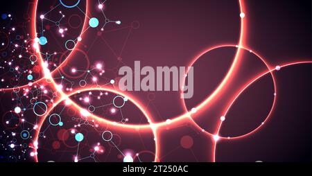 Abstract geometric vector background. Circle technology or science concept. Stock Vector