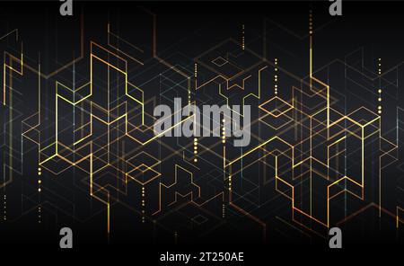 Vector illustration. Digital technology and engineering background. Stock Vector