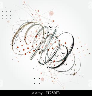 Template for science and technology presentation. Plexus style background. Stock Vector