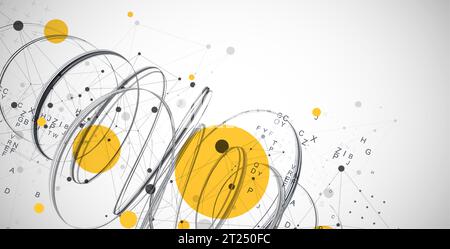Template for science and technology presentation. Plexus style background. Stock Vector