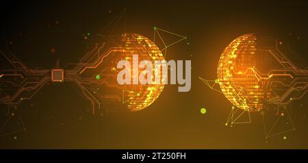 Sphere theme vector illustration. Digital technology background. Vector Stock Vector