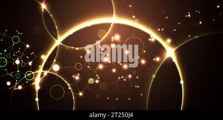 Abstract geometric vector background. Circle technology or science concept. Stock Vector