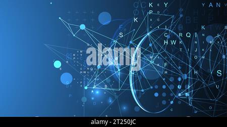Abstract swirling  lines with plexus effect. Futuristic geometric composition. Background for design works. Stock Vector