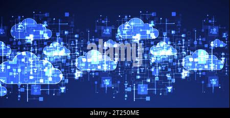 Social media vector background. Network concept with abstract clouds on it. Stock Vector