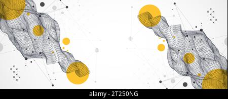 Modern science abstract background. Surface illustration. Vector. Stock Vector