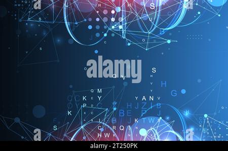 Abstract swirling  lines with plexus effect. Futuristic geometric composition. Background for design works. Stock Vector