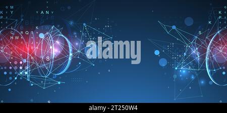 Abstract swirling  lines with plexus effect. Futuristic geometric composition. Background for design works. Stock Vector