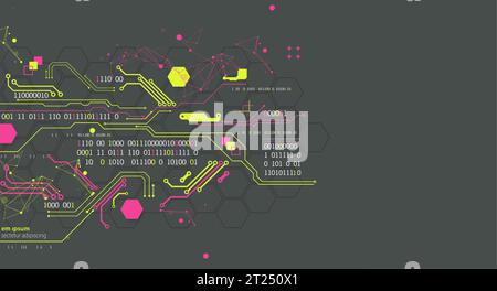 Abstract technology concept. Circuit board, high computer color background. Vector illustration Stock Vector