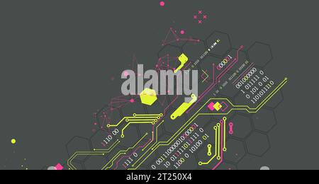 Abstract technology concept. Circuit board, high computer color background. Vector illustration Stock Vector