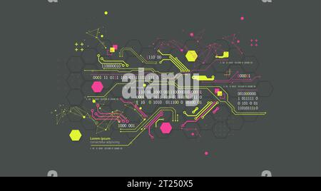 Abstract technology concept. Circuit board, high computer color background. Vector illustration Stock Vector