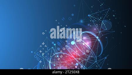 Abstract swirling  lines with plexus effect. Futuristic geometric composition. Background for design works. Stock Vector