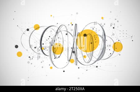 Template for science and technology presentation. Plexus style background. Stock Vector