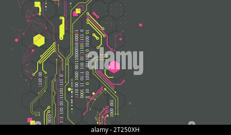 Abstract technology concept. Circuit board, high computer color background. Vector illustration Stock Vector