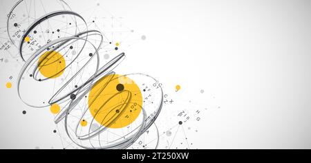 Template for science and technology presentation. Plexus style background. Stock Vector