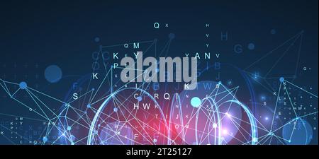 Abstract swirling  lines with plexus effect. Futuristic geometric composition. Background for design works. Stock Vector