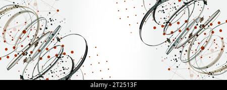 Template for science and technology presentation. Plexus style background. Stock Vector
