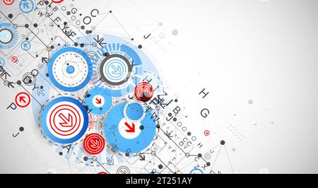 Abstract technology concept. Circuit board, color background. Vector illustration. Stock Vector