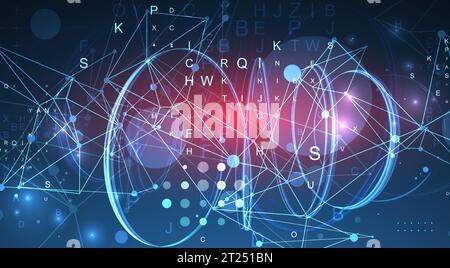 Abstract swirling  lines with plexus effect. Futuristic geometric composition. Background for design works. Stock Vector