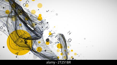 Abstract flowing wave lines. Design element for technology, science, modern concept. Stock Vector