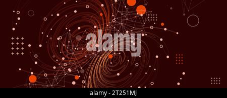 Template for science and technology presentation. Plexus style background. Vector Stock Vector