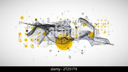 Abstract flowing wave lines. Design element for technology, science, modern concept. Stock Vector
