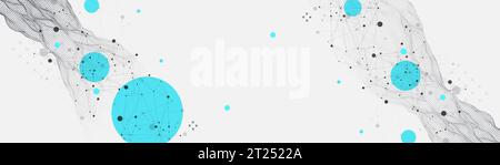 The abstract wave is made in a frame style. Template for science and technology presentation. Vector Stock Vector
