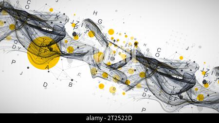 Abstract flowing wave lines. Design element for technology, science, modern concept. Stock Vector