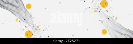 The abstract wave is made in a frame style. Template for science and technology presentation. Vector Stock Vector