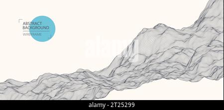 Abstract waves is made in a wireframe style. Template for science and technology presentation. Vector Stock Vector