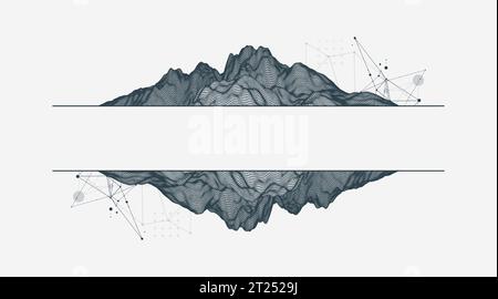 Trendy abstract wireframe background. Modern science or technology art elements. Surface illustration. Vector. Stock Vector
