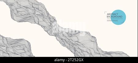 Abstract waves is made in a wireframe style. Template for science and technology presentation. Vector Stock Vector