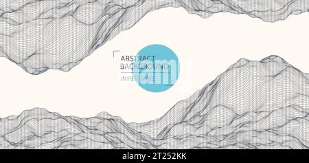 Abstract waves is made in a wireframe style. Template for science and technology presentation. Vector Stock Vector