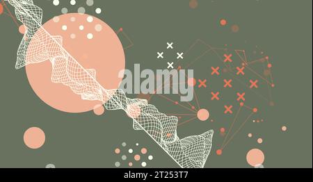 Trendy abstract wireframe mountain background. Modern science or technology art elements. Surface illustration. Vector. Stock Vector