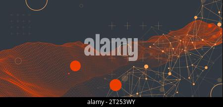 Wireframe background with plexus effect. Futuristic vector illustration. Stock Vector