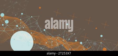 Wireframe background with plexus effect. Futuristic vector illustration. Stock Vector
