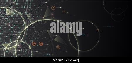 Technology background. Big data concept. Binary computer code.  Vector illustration. Stock Vector