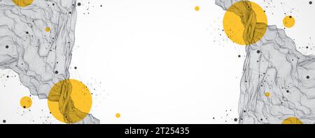 Abstract scientific and technical background. Frame wave with the inclusion of letters. Vector Stock Vector