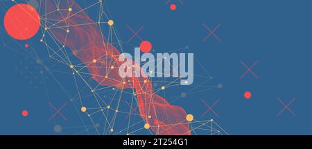 Wireframe background with plexus effect. Futuristic vector illustration. Stock Vector