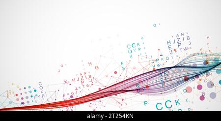 Abstract flowing wave lines. Design element for science modern concept. Stock Vector
