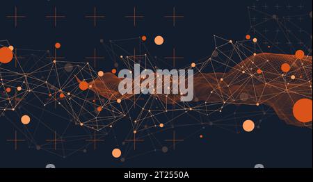 Wireframe background with plexus effect. Futuristic vector illustration. Stock Vector