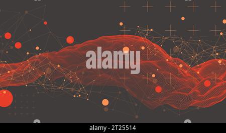 Wireframe background with plexus effect. Futuristic vector illustration. Stock Vector