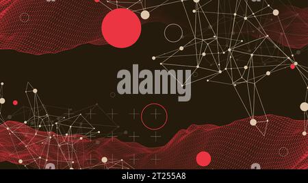 Wireframe background with plexus effect. Futuristic vector illustration. Stock Vector