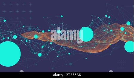 Wireframe background with plexus effect. Futuristic vector illustration. Stock Vector