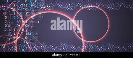 Technology background. Big data concept. Binary computer code.  Vector illustration. Stock Vector