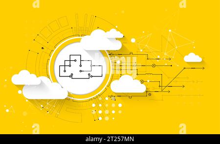 Cloud storage technology. Integrated digital web concept background. Vector Stock Vector