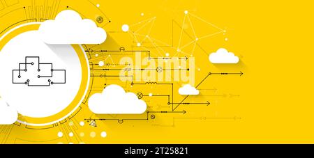 Cloud storage technology. Integrated digital web concept background. Vector Stock Vector