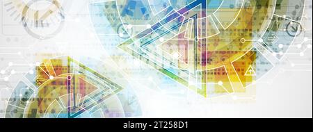 Abstract color digital communication technology background. Vector Stock Vector